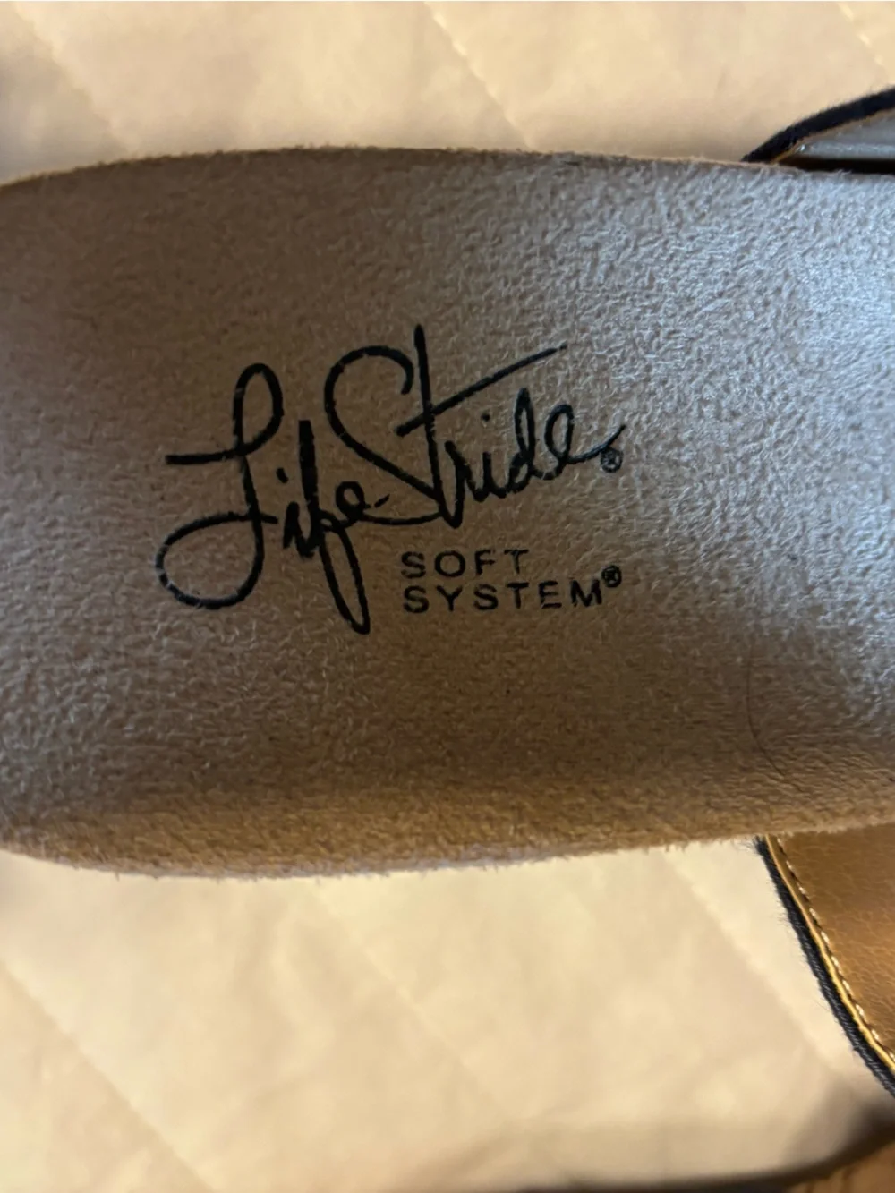 Life Stride Sandals Women Sz 9 Soft‎ Flex System Cork Wedge Heel Blue Strappy